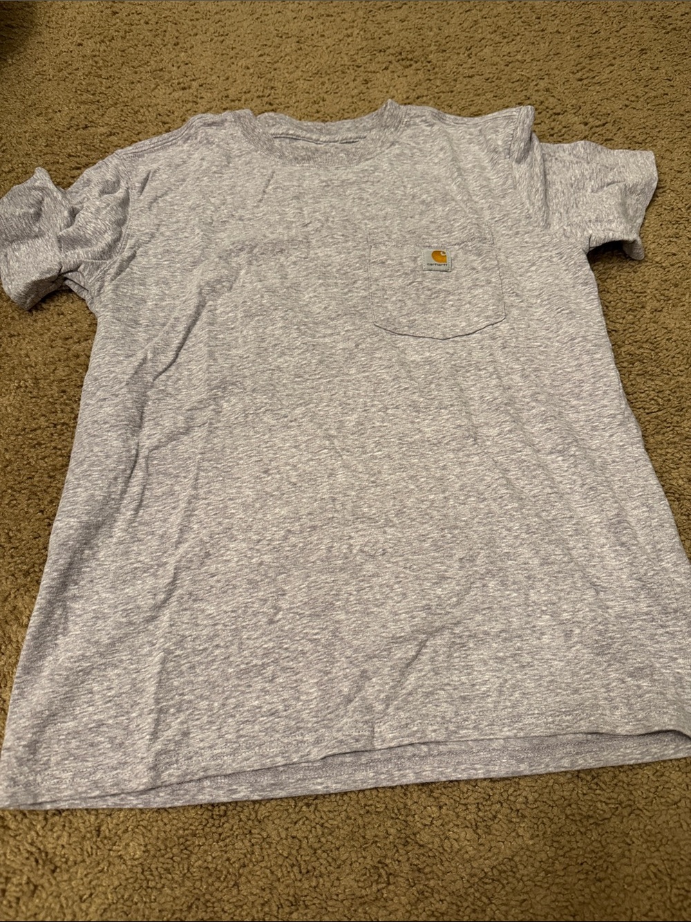Carhartt Heather Gray Short Sleeve Pocket Tee with Logo Patch